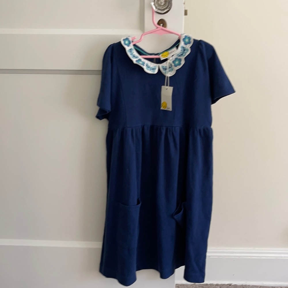 Mini Biden navy cotton dress brand new with tags